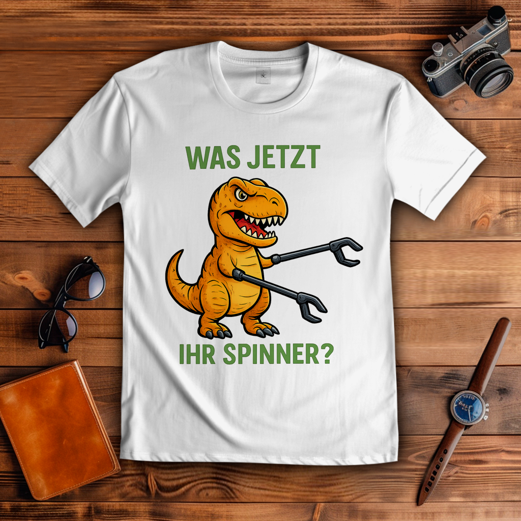 Herren T-Shirt Dino orange Was jetzt ihr Spinner
