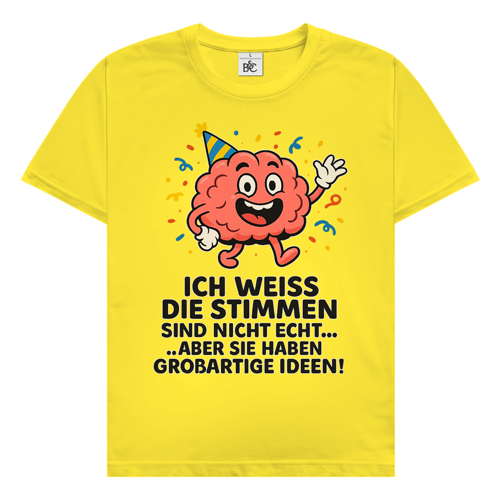 Herren T-Shirt Partyhirn Stimmen sind nicht echt
