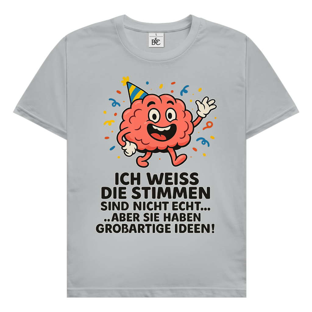 Herren T-Shirt Partyhirn Stimmen sind nicht echt