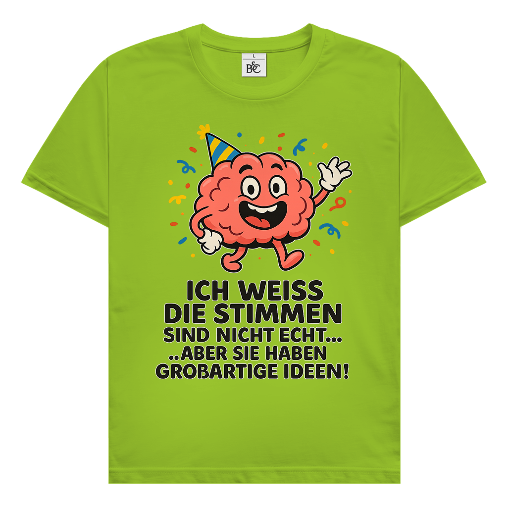 Herren T-Shirt Partyhirn Stimmen sind nicht echt