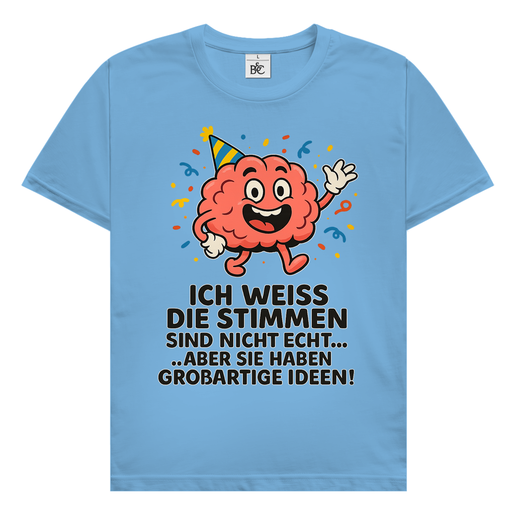 Herren T-Shirt Partyhirn Stimmen sind nicht echt