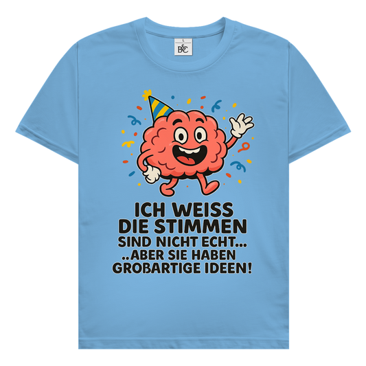 Herren T-Shirt Partyhirn Stimmen sind nicht echt