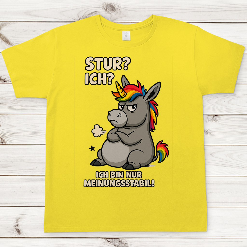 Herren T-Shirt Einhorn Moppelig Meinungsstabil