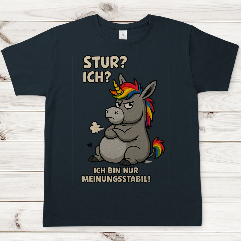 Herren T-Shirt Einhorn Moppelig Meinungsstabil