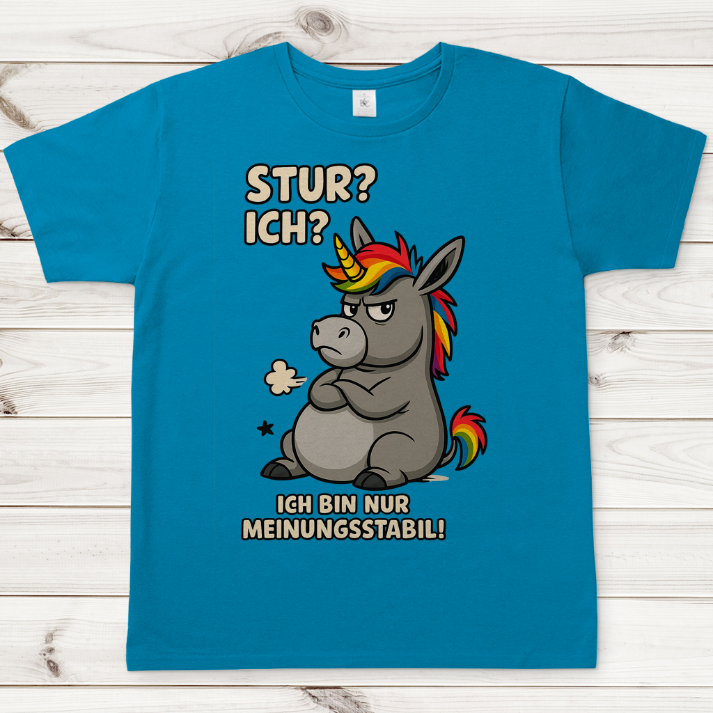 Herren T-Shirt Einhorn Moppelig Meinungsstabil