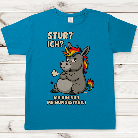 Herren T-Shirt Einhorn Moppelig Meinungsstabil
