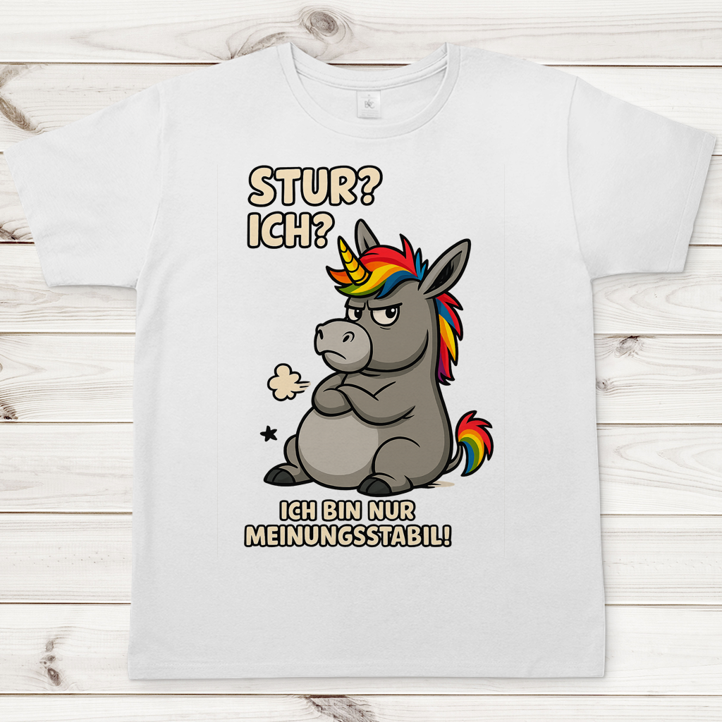 Herren T-Shirt Einhorn Moppelig Meinungsstabil