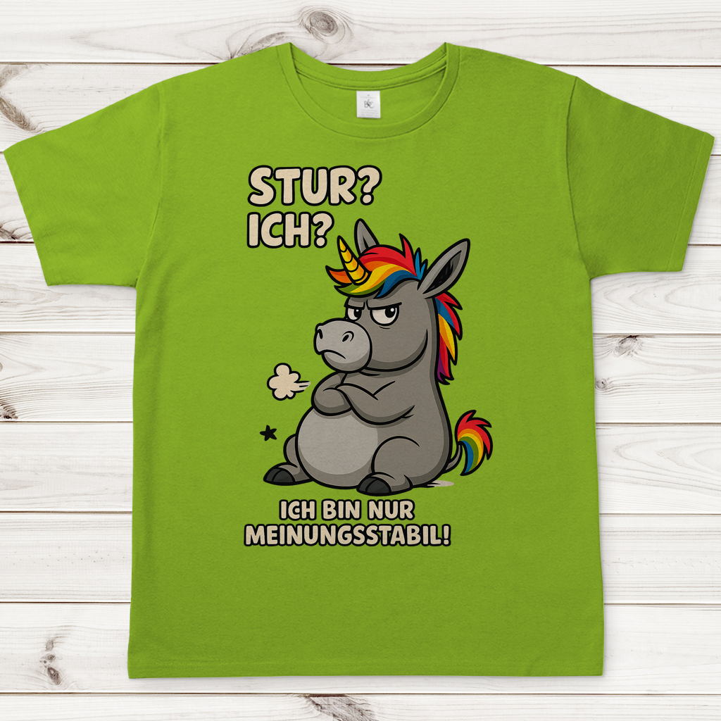 Herren T-Shirt Einhorn Moppelig Meinungsstabil