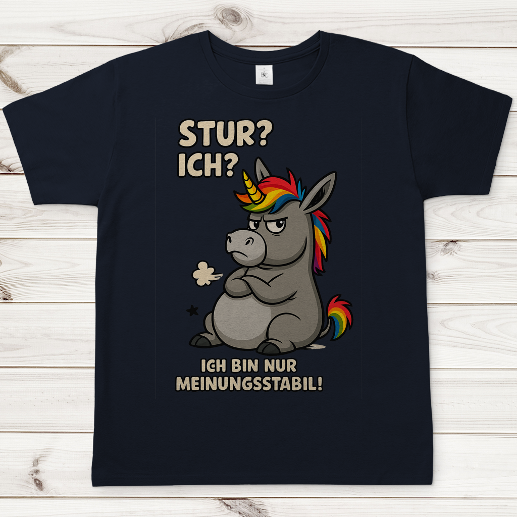 Herren T-Shirt Einhorn Moppelig Meinungsstabil