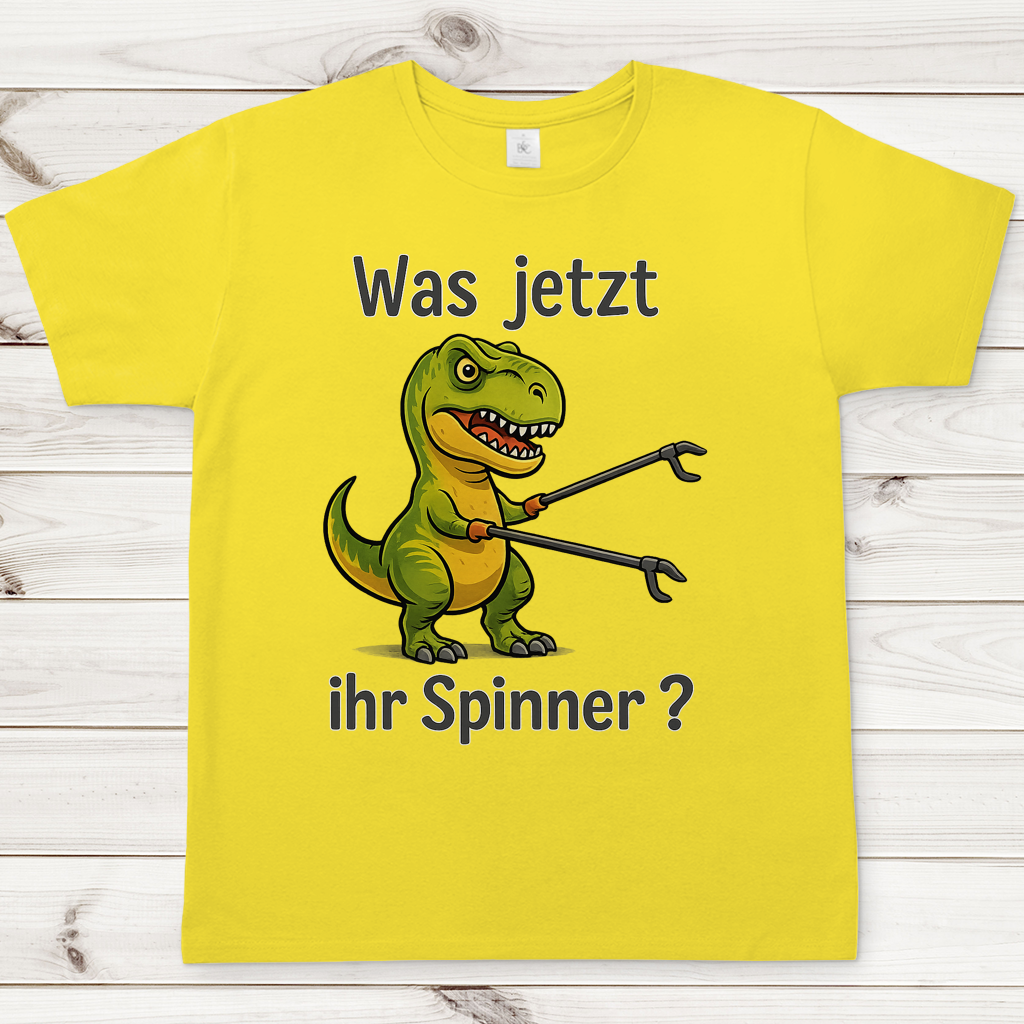 Herren T-Shirt Dino grün was jetzt ihr Spinner