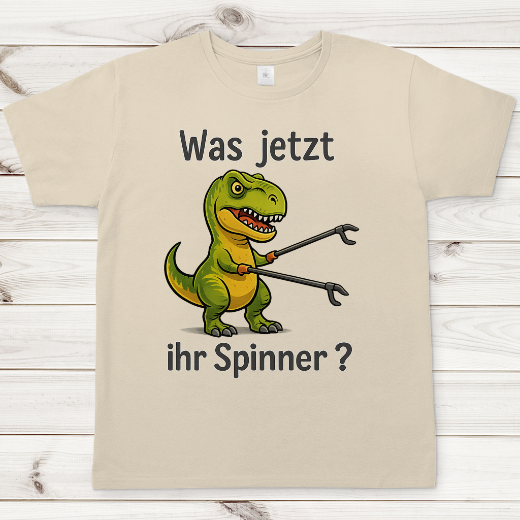 Herren T-Shirt Dino grün was jetzt ihr Spinner