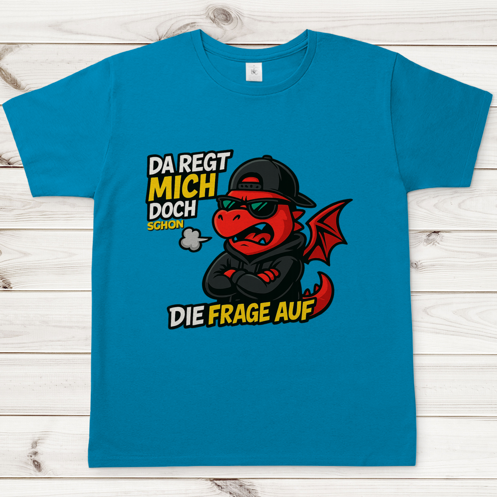 Herren T-Shirt Teenager Drache da regt mich schon die Frage auf
