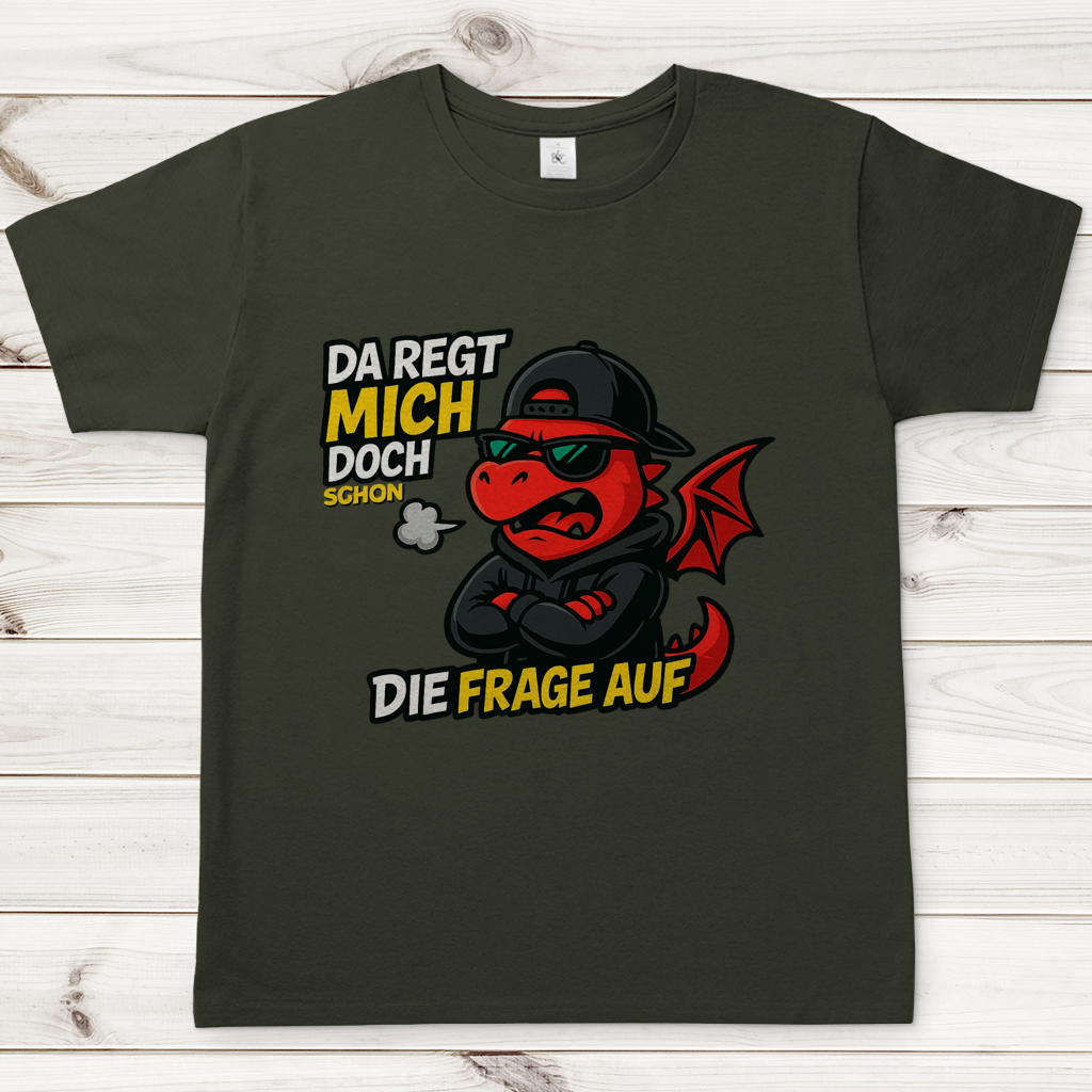 Herren T-Shirt Teenager Drache da regt mich schon die Frage auf