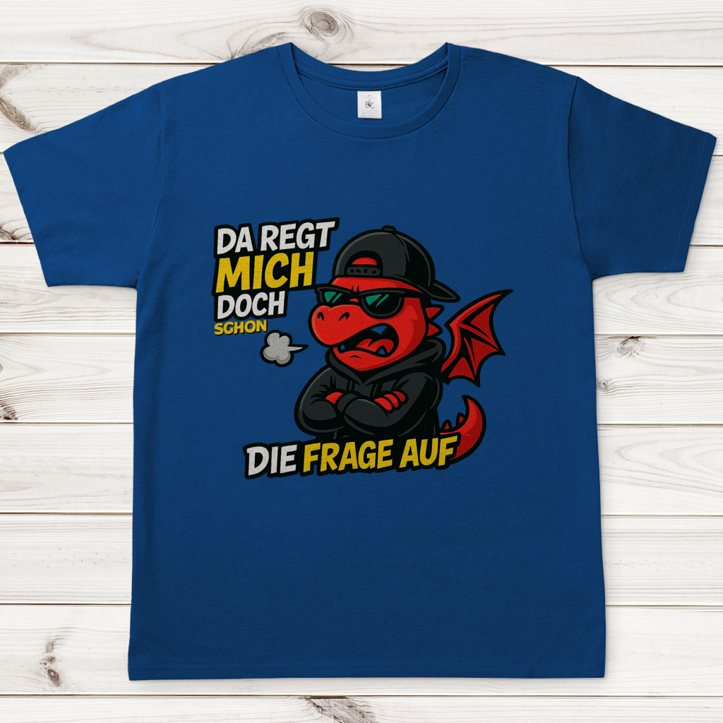 Herren T-Shirt Teenager Drache da regt mich schon die Frage auf