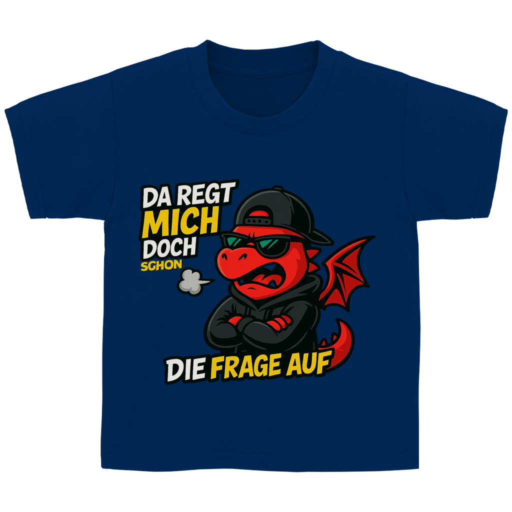 Kinder Basic T-Shirt Teenager Drache da regt mich schon die Frage auf