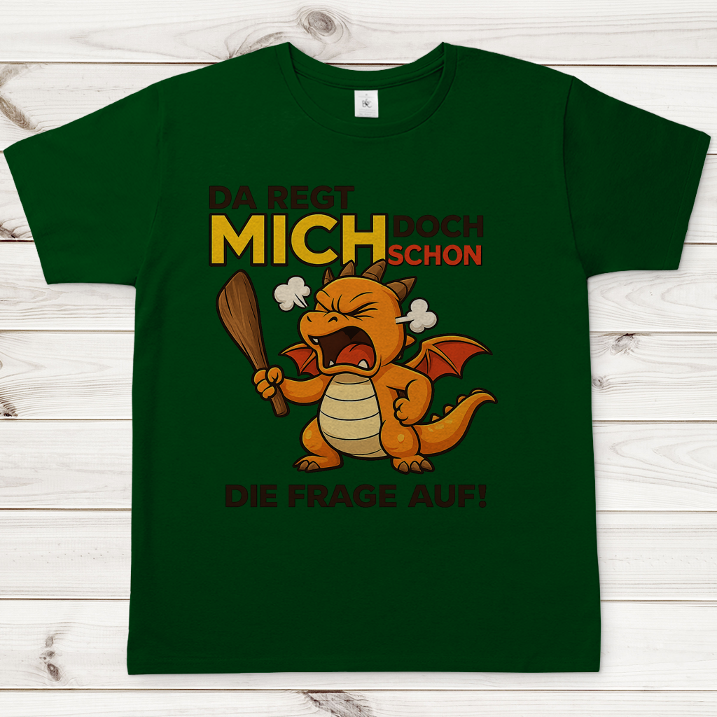 Herren T-Shirt Drache Mann da regt mich schon die Frage auf