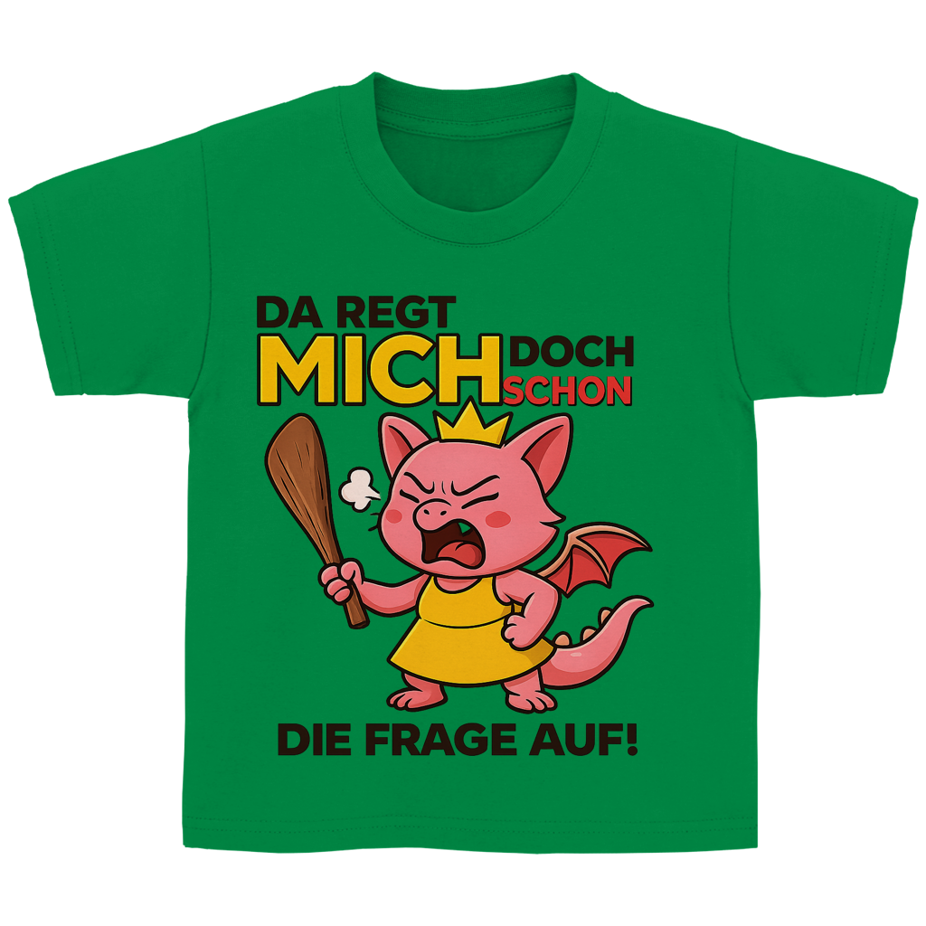 Kinder Basic T-Shirt Drache Prinzessin da regt mich schon die Frage auf