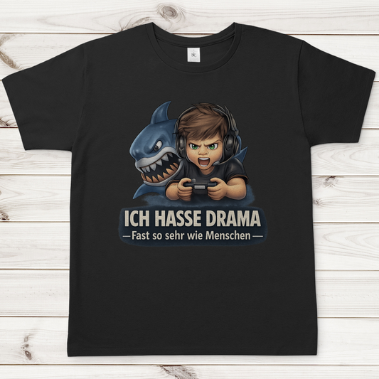 Herren T-Shirt Gamer Teenager ich hasse Drama