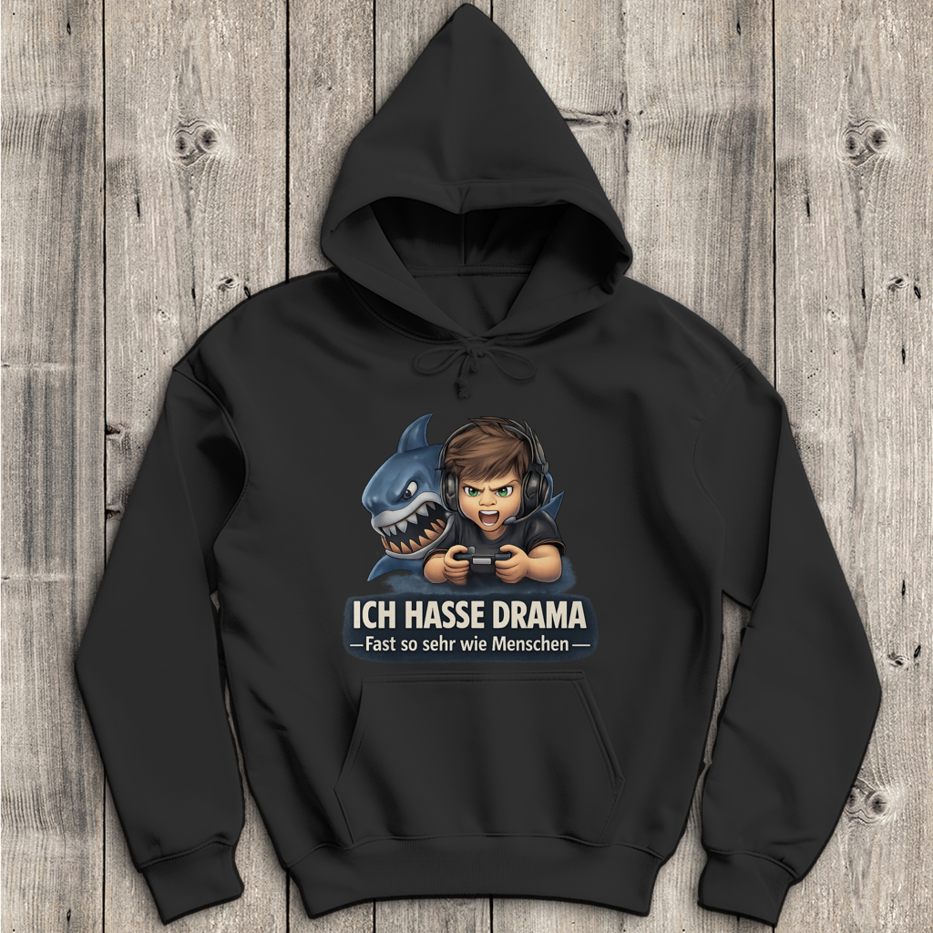 Herren Hoodie Gamer Teenager ich hasse Drama