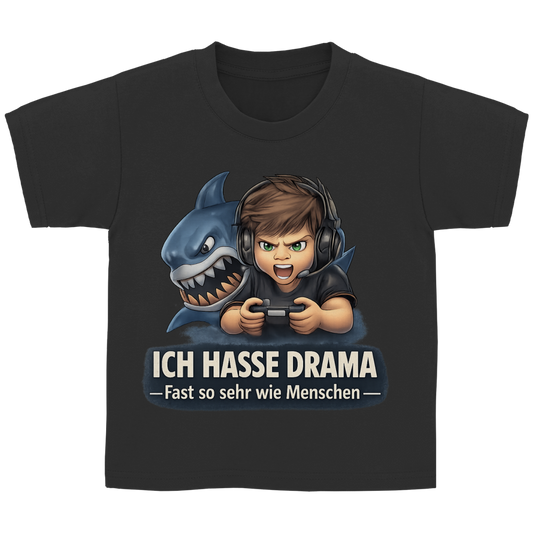 Kinder Basic T-Shirt Gamer Teenager ich hasse Drama