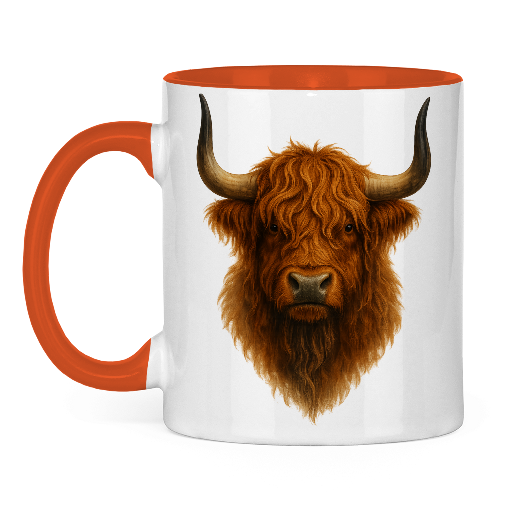 Tasse zweifarbig Hochlandrind einfach