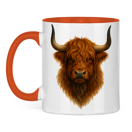 Tasse zweifarbig Hochlandrind einfach