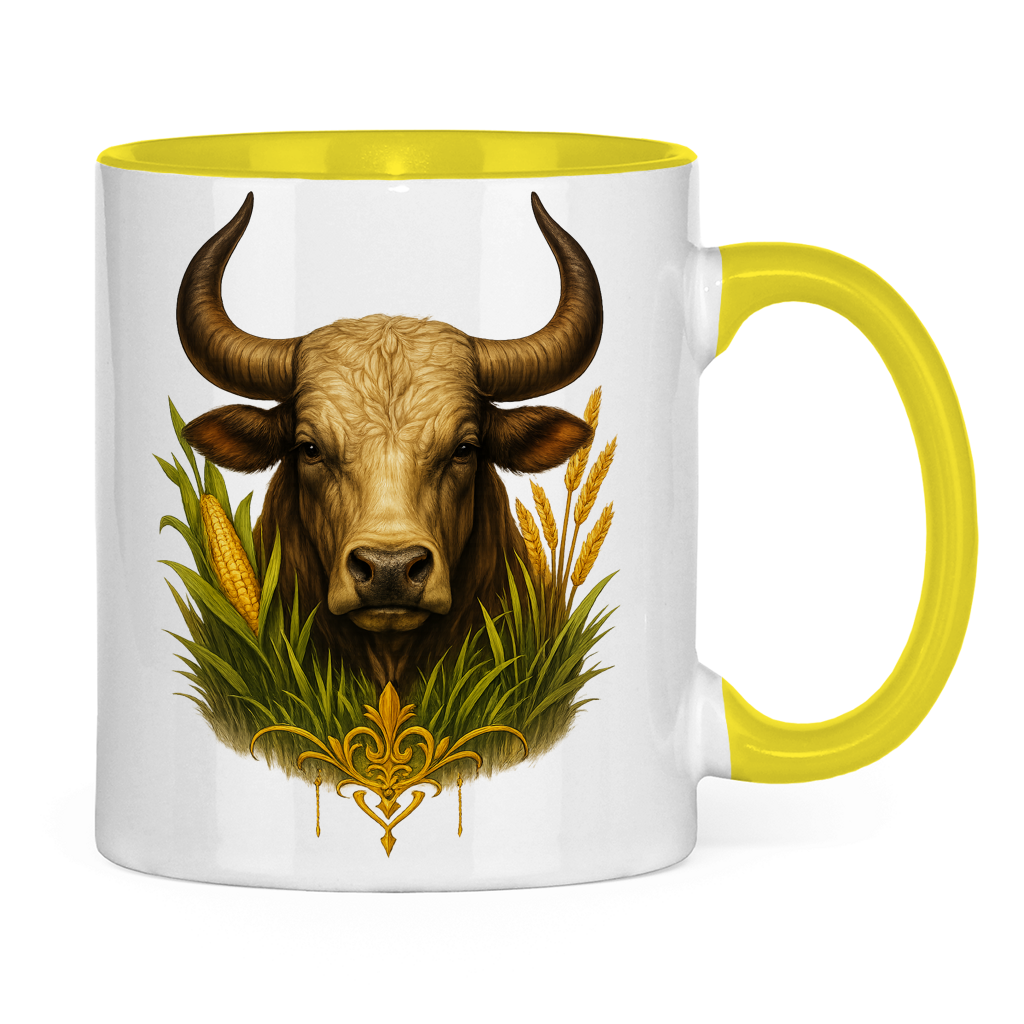 Tasse zweifarbig Getreide Bulle
