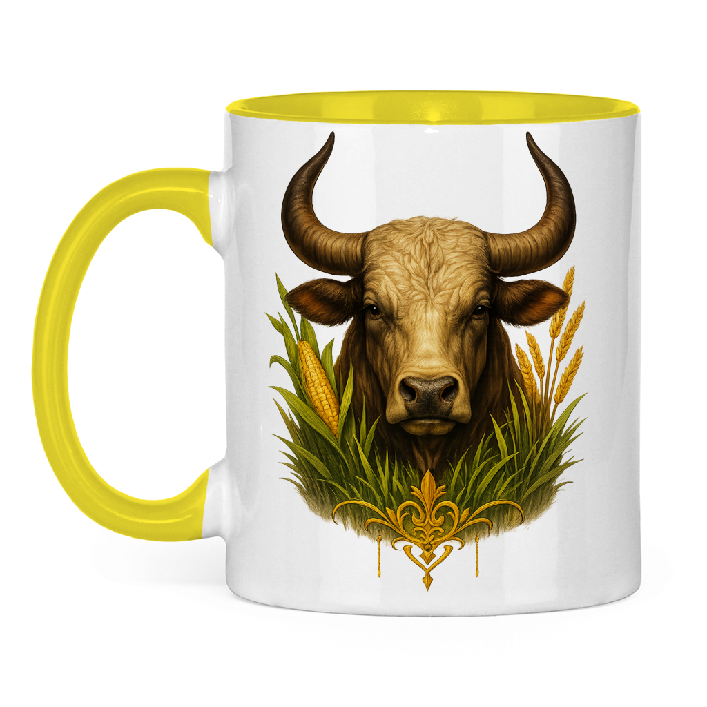 Tasse zweifarbig Getreide Bulle