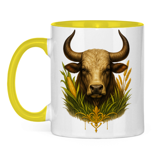 Tasse zweifarbig Getreide Bulle