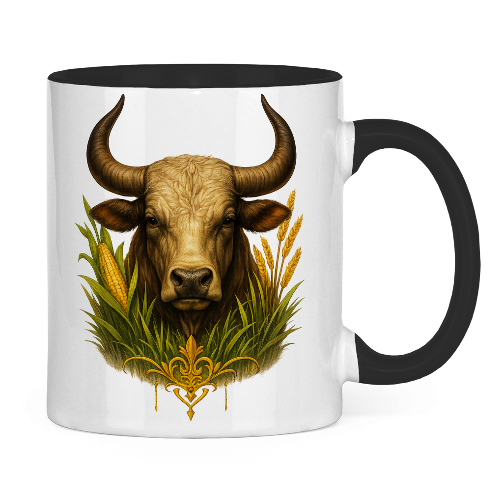 Tasse zweifarbig Getreide Bulle