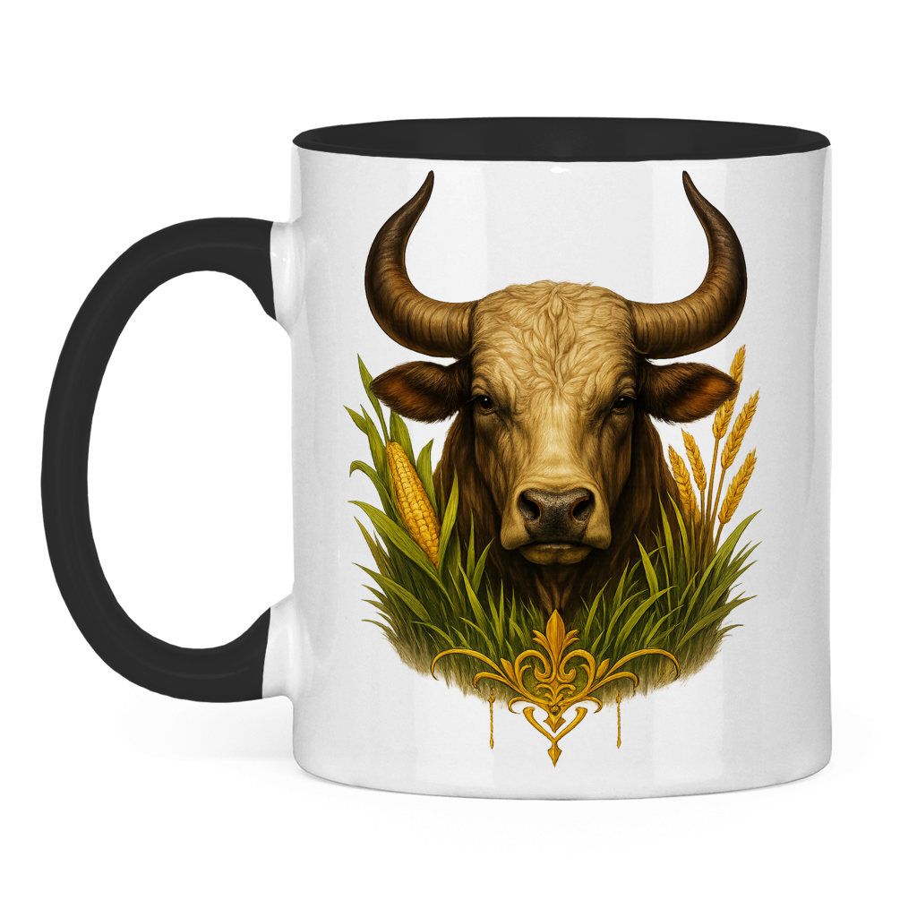 Tasse zweifarbig Getreide Bulle