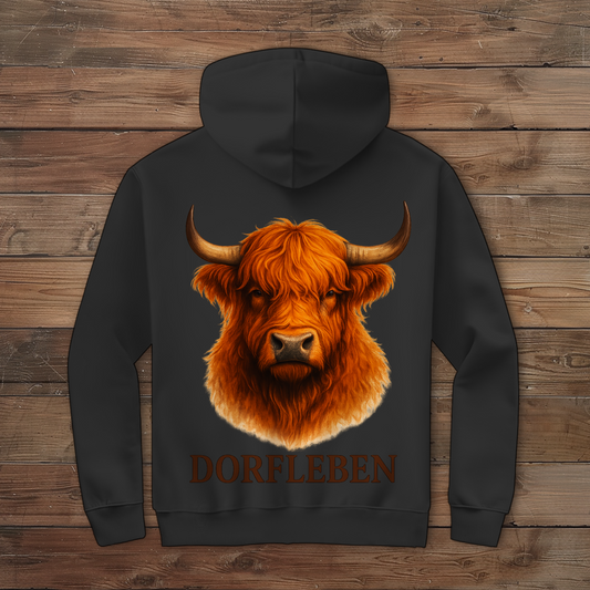 Herren Zipper Hoodie Hochlandrind Dorfleben