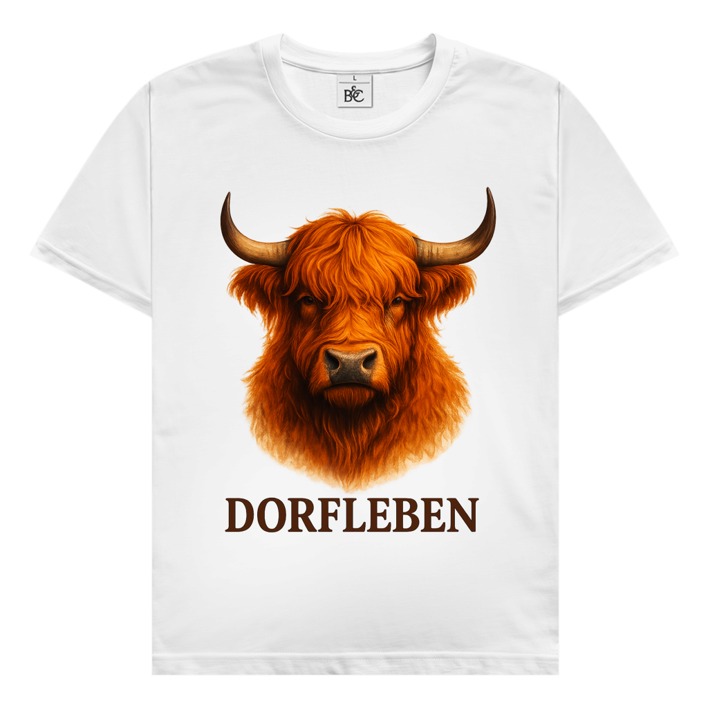 Herren T-Shirt Hochlandrind Dorfleben