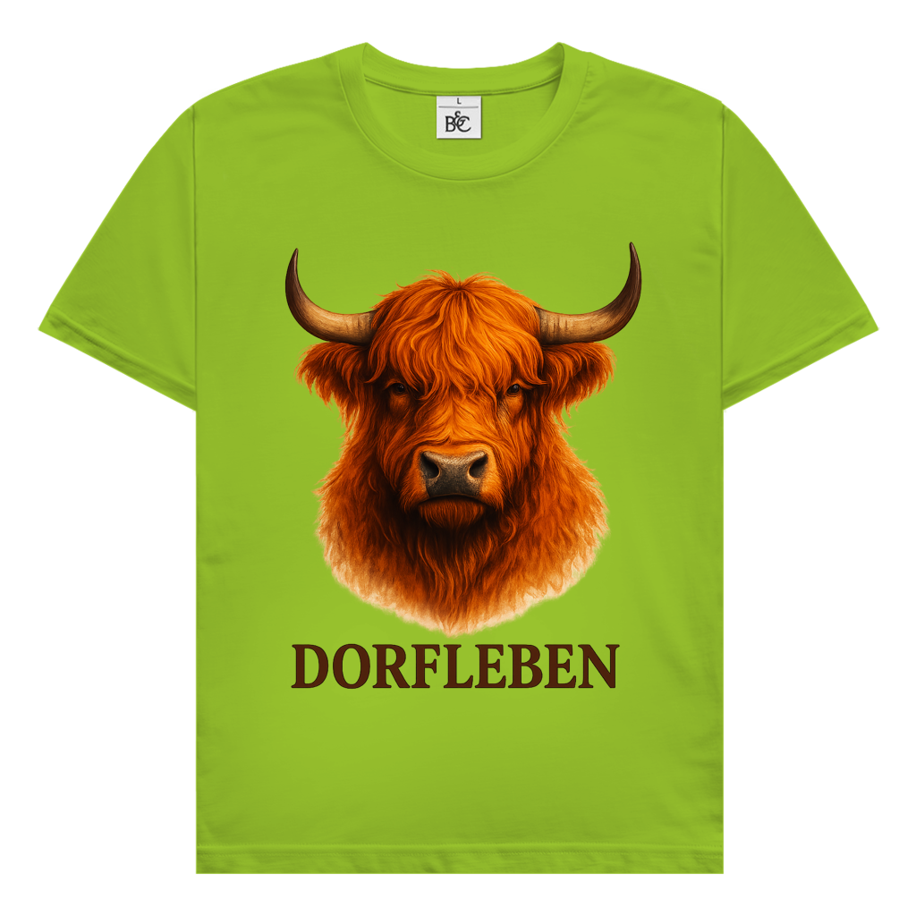 Herren T-Shirt Hochlandrind Dorfleben