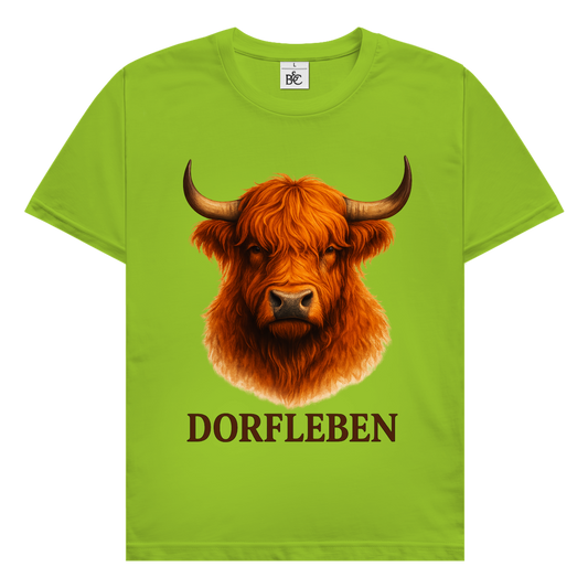Herren T-Shirt Hochlandrind Dorfleben