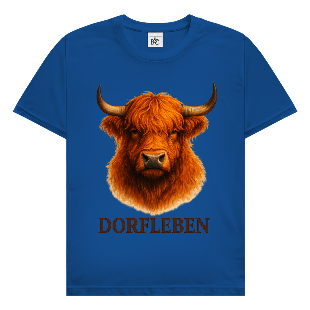 Herren T-Shirt Hochlandrind Dorfleben