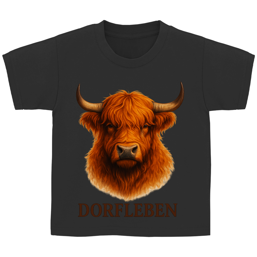 Kinder Basic T-Shirt Hochlandrind Dorfleben