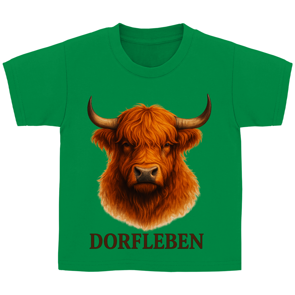 Kinder Basic T-Shirt Hochlandrind Dorfleben