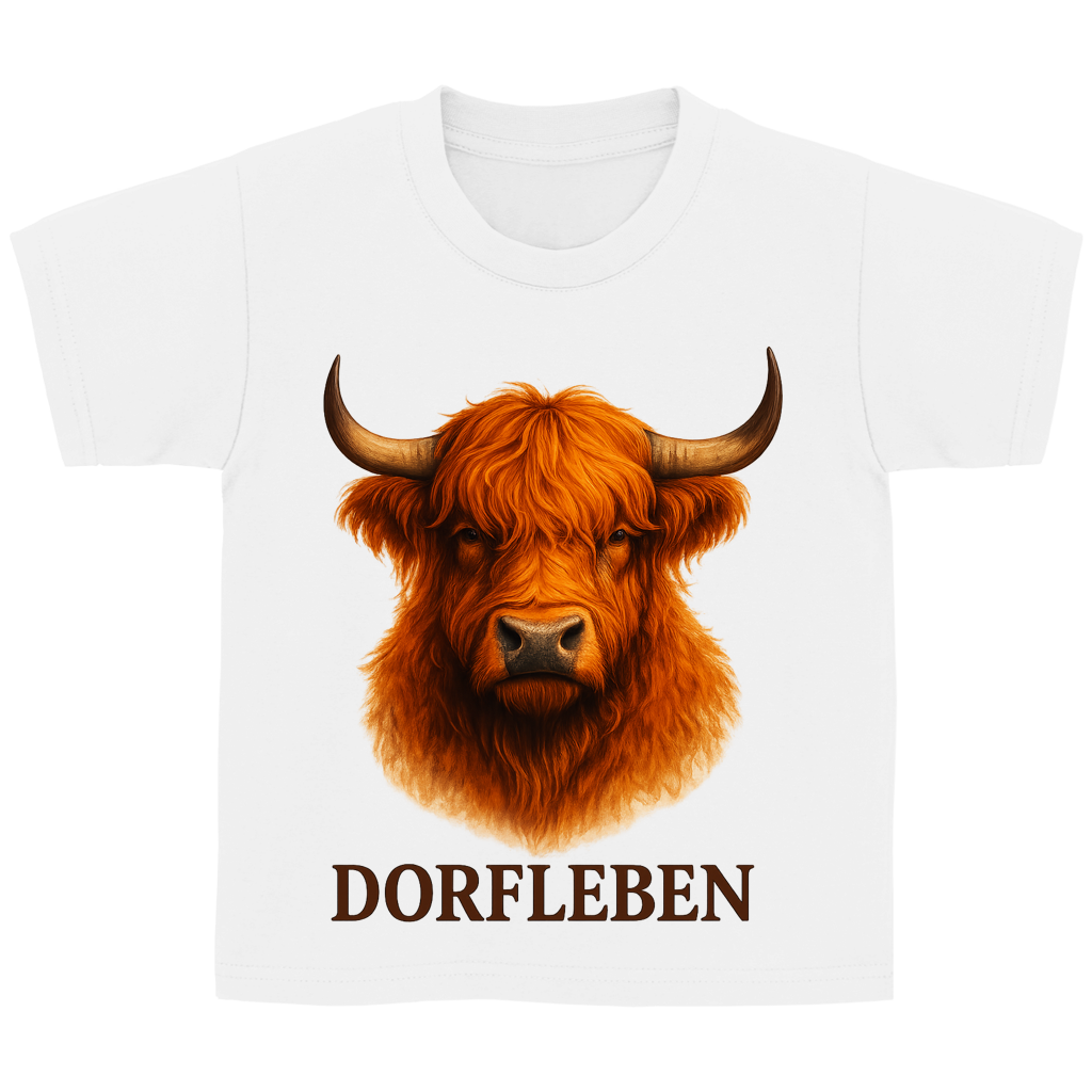 Kinder Basic T-Shirt Hochlandrind Dorfleben