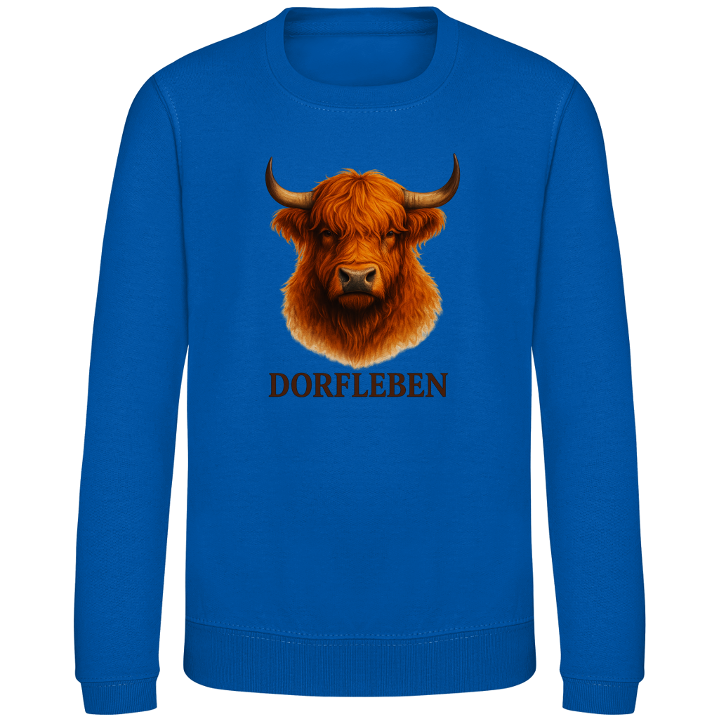 Kinder Sweatshirt Hochlandrind Dorfleben