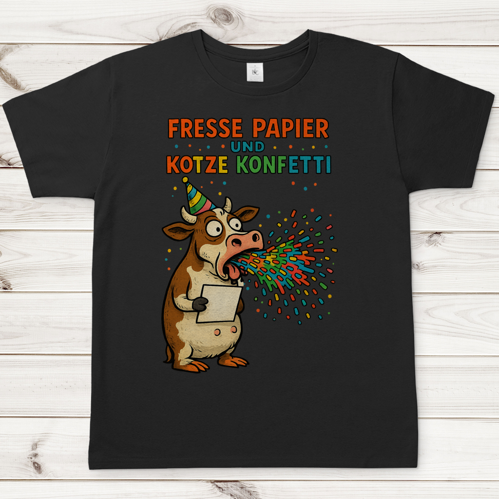 Herren T-Shirt Kotze Konfetti Kuh