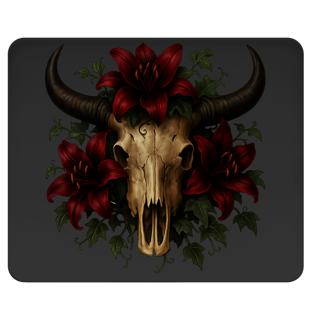 Mousepad Rinderschädel rore Lilien