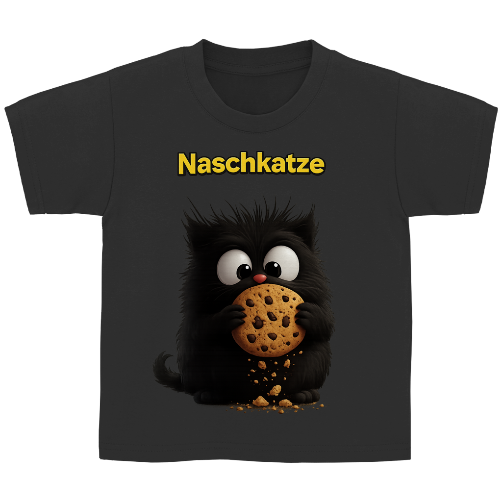 Kinder Basic T-Shirt Nachkatze schwarz