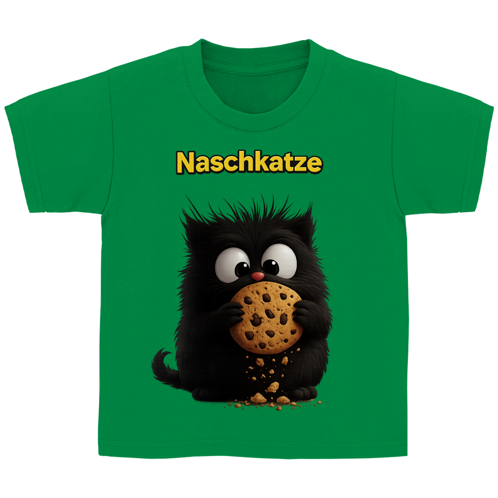 Kinder Basic T-Shirt Nachkatze schwarz