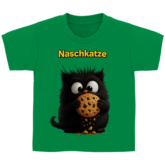 Kinder Basic T-Shirt Nachkatze schwarz
