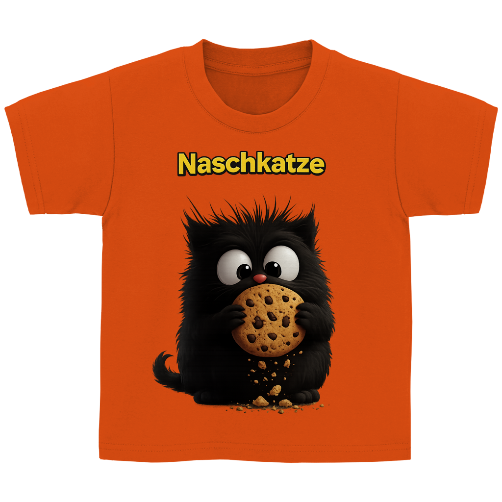 Kinder Basic T-Shirt Nachkatze schwarz