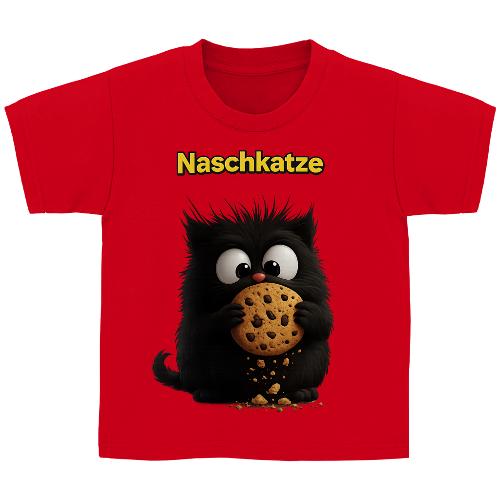 Kinder Basic T-Shirt Nachkatze schwarz