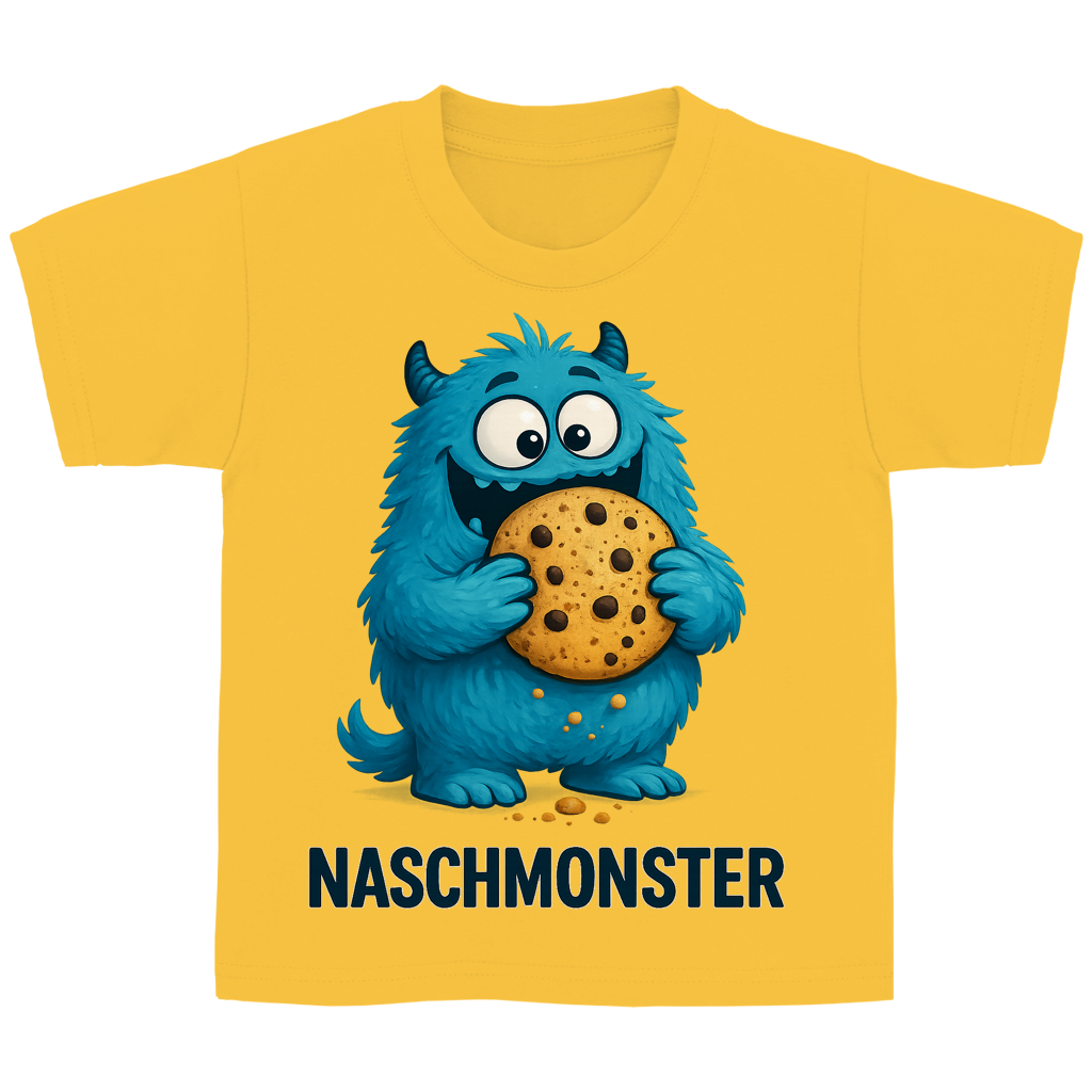 Kinder Basic T-Shirt Naschmonster blau