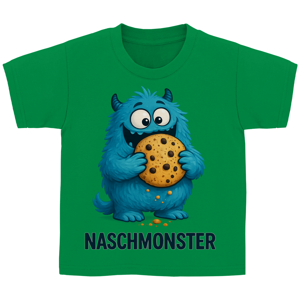 Kinder Basic T-Shirt Naschmonster blau