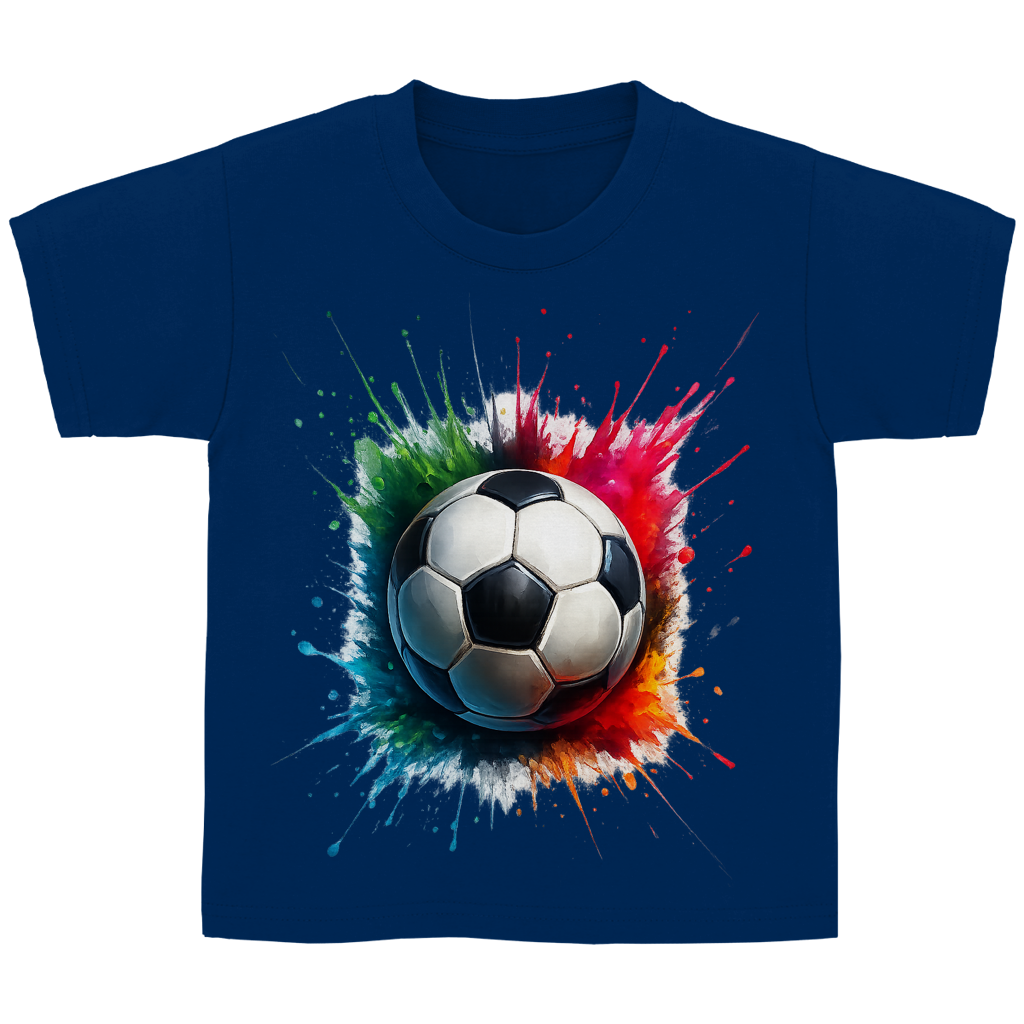 Kinder Basic T-Shirt Fußball bunt